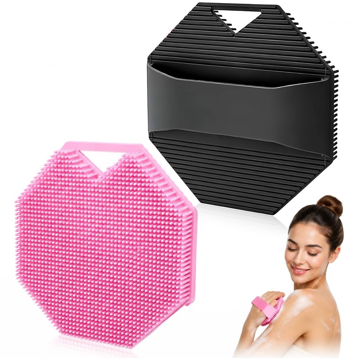 SolidKeus - Siliconen Bodyborstels voor Douche en Massage