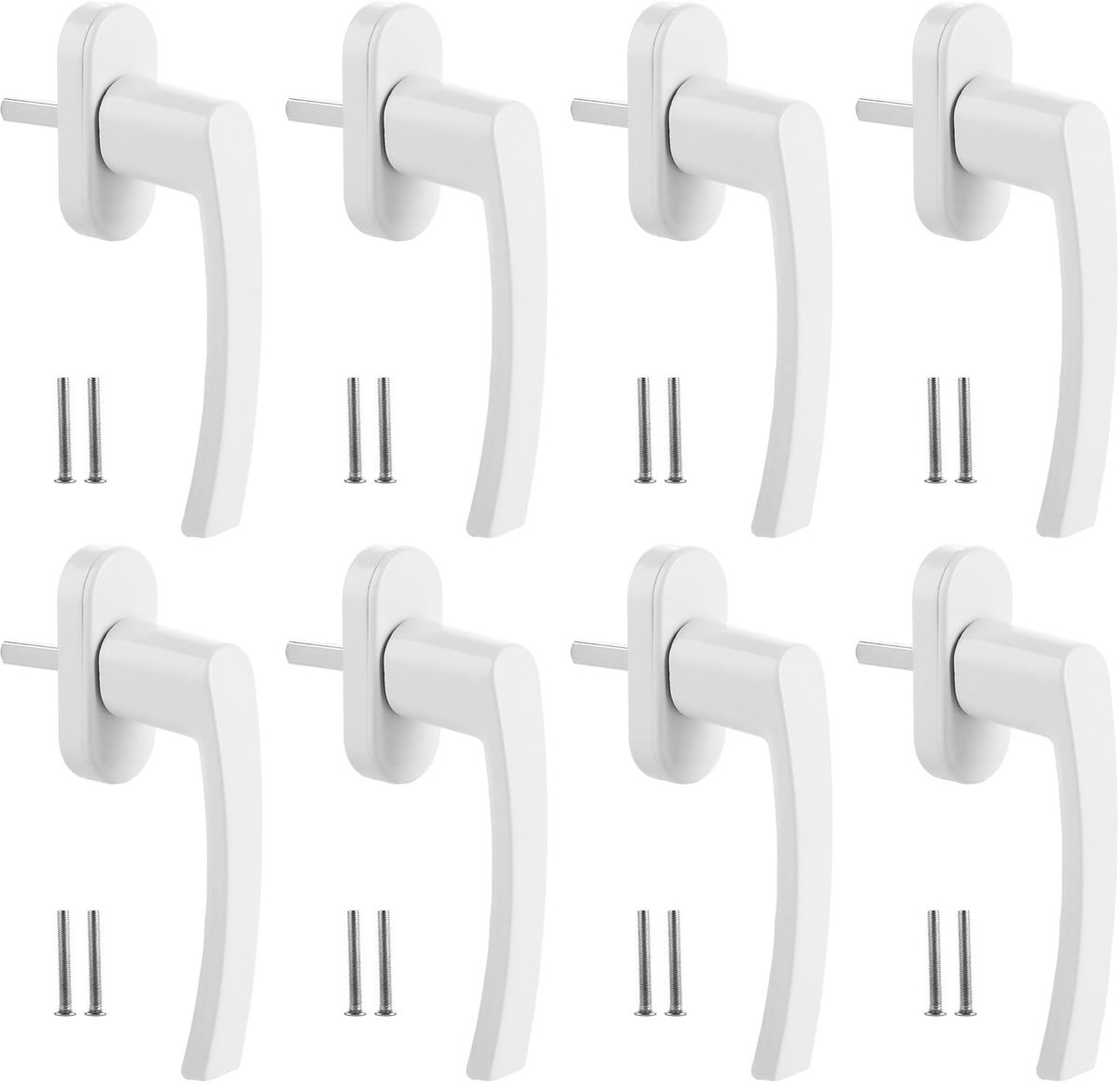 SolidKeus - Set van 8 Aluminium Raamhandles met Drukknop