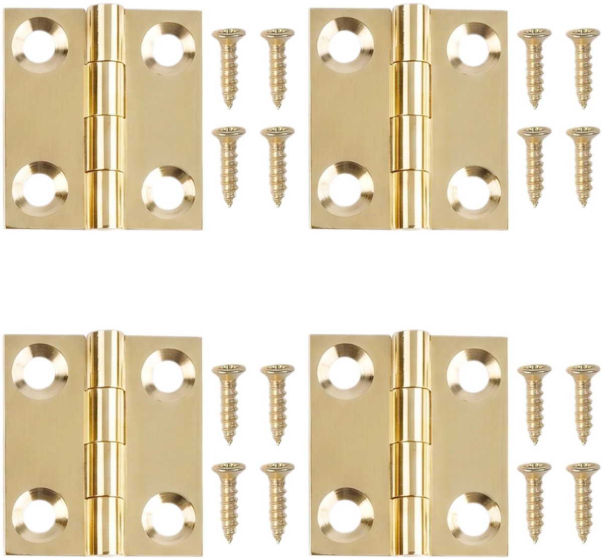 SolidKeus - Set van 4 Mini Messing Scharnieren voor Meubelprojecten