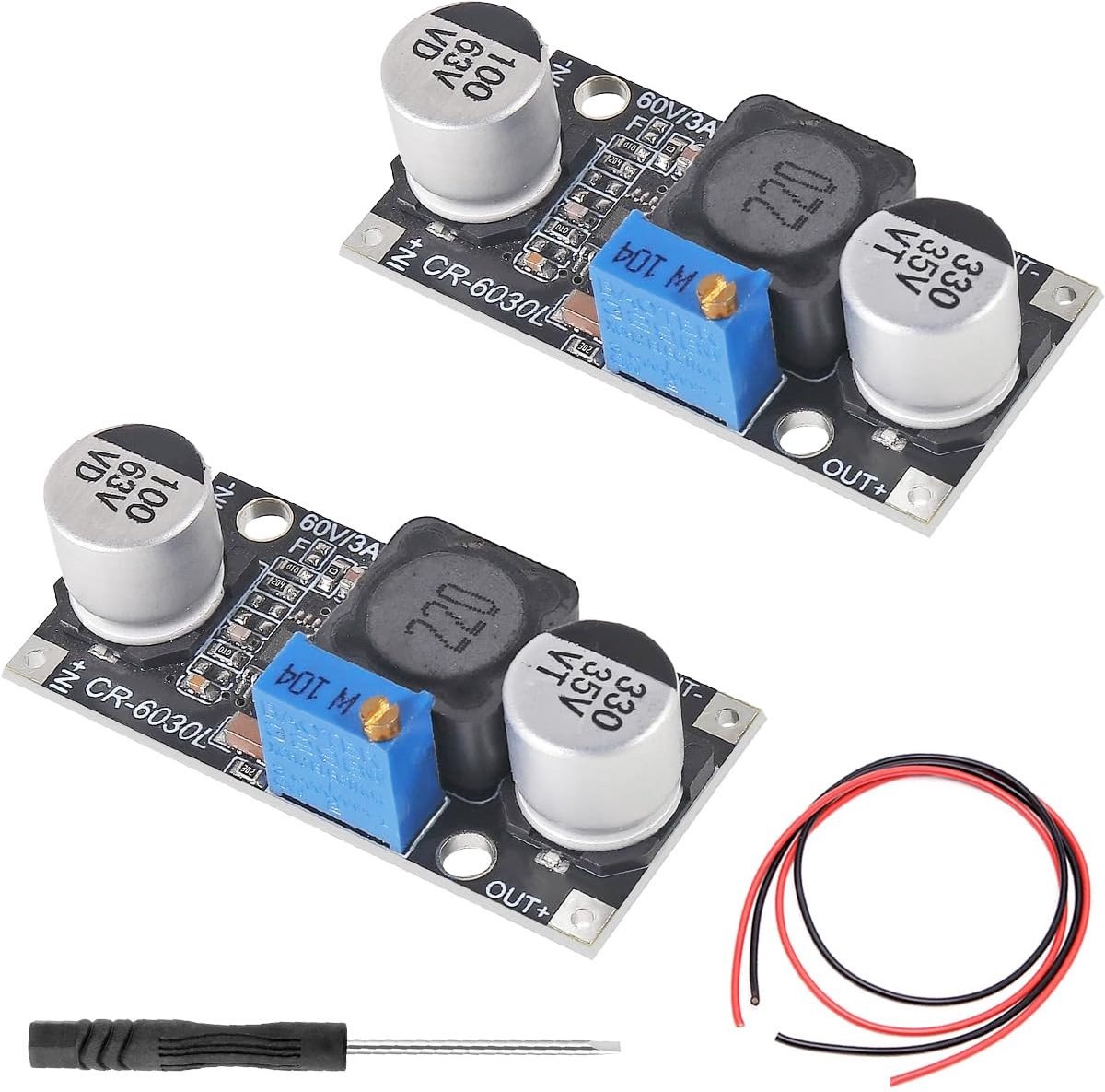 SolidKeus - 2 Stuks DC-DC Verloopmodule LM2596S