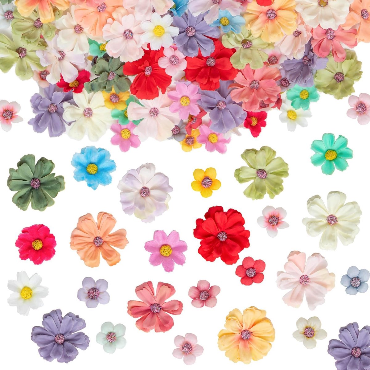 SolidKeus - Set van 100 Mini Kunstbloemen voor Creatieve Projecten