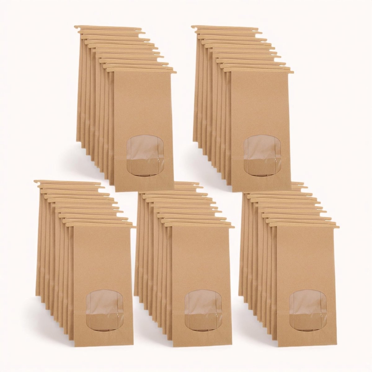 SolidKeus - Set van 50 Kraft Papieren Tassen
