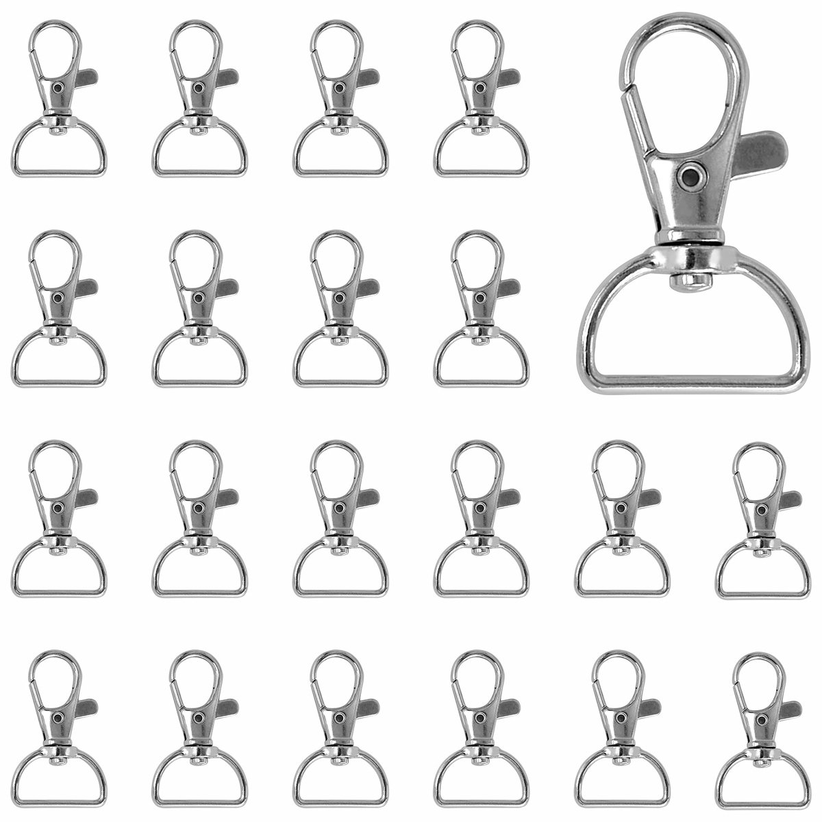 SolidKeus - Set van 80 Draaibare Karabijnhaken met D-ring