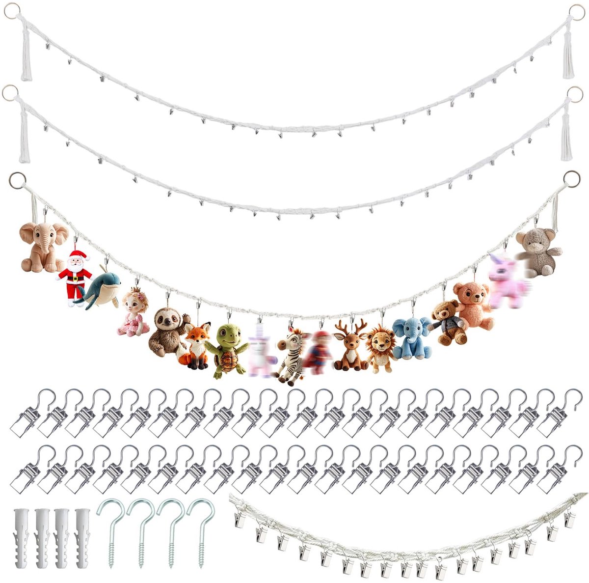 SolidKeus - Hangende Pluche Dieropslag met Clips en Ringen