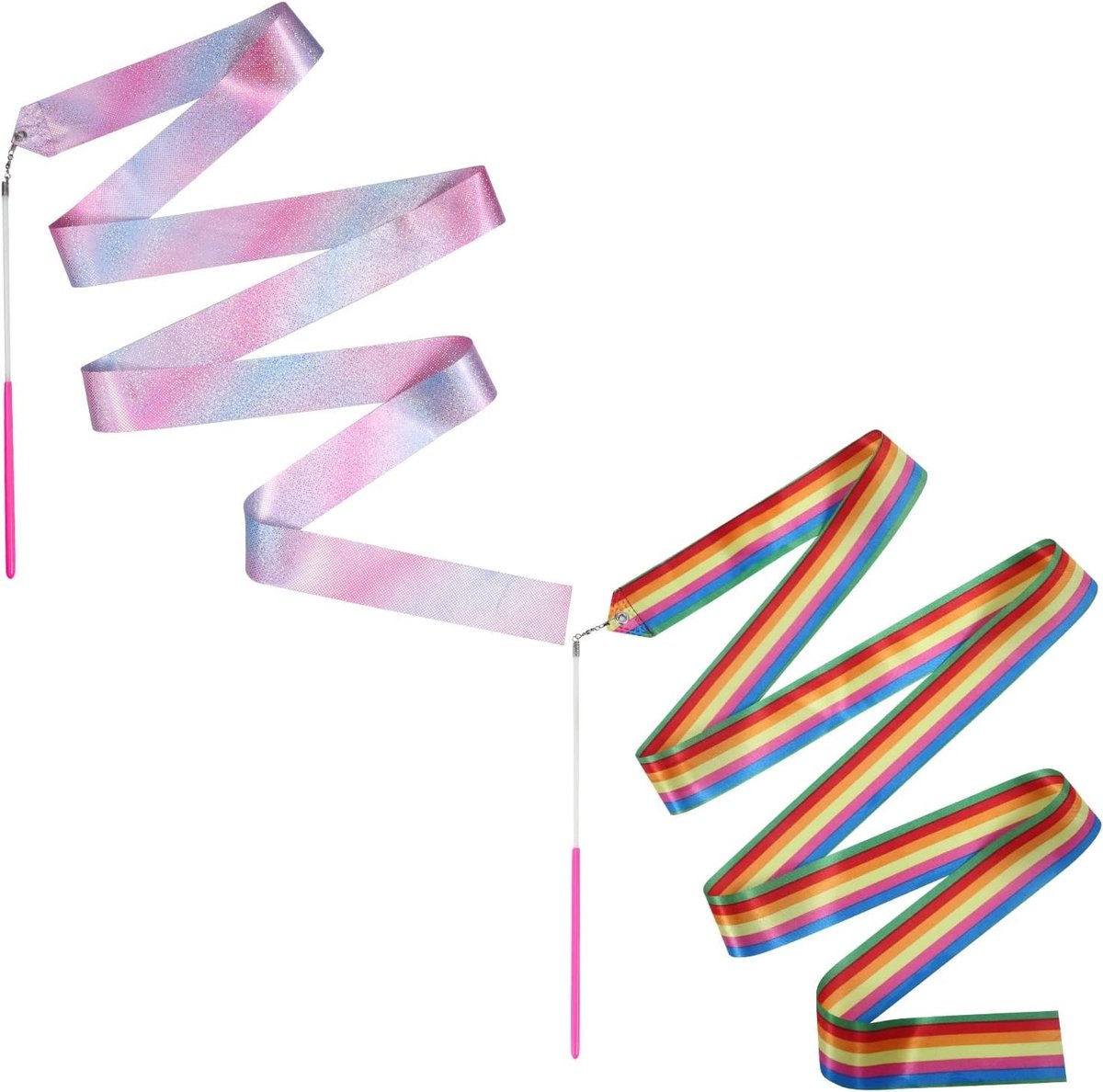 Set van 2 Gymnastiek Ribbons van 4m voor Ritmische Dans en Creatieve Optredens voor Kinderen