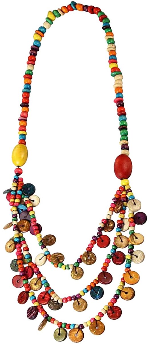 SolidKeus - Boho Multi-laags Houten Parels Ketting voor Dames