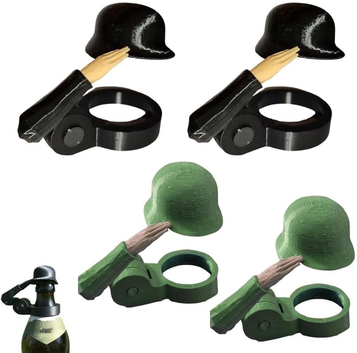 SolidKeus - Set van 4 Grappige Helmvorm Flesopeners
