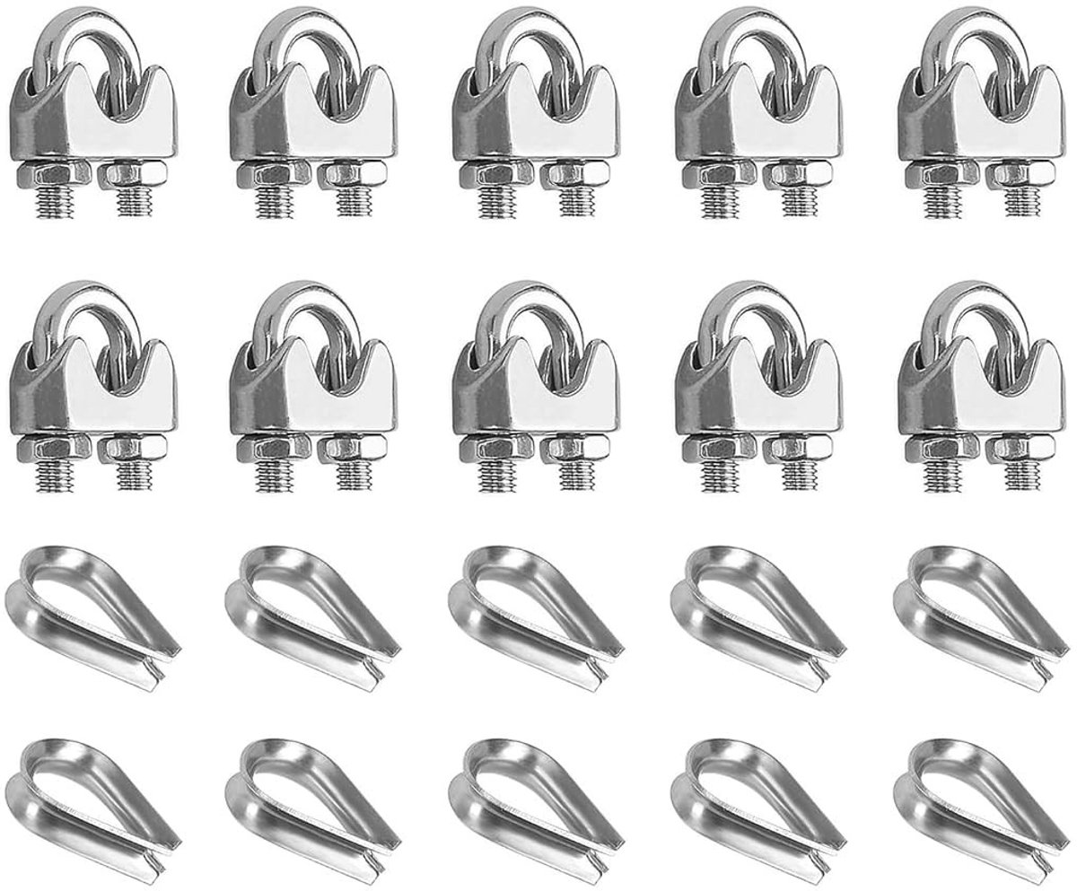 SolidKeus - Set van 20 RVS Kabelclips voor Tuin en Bouw