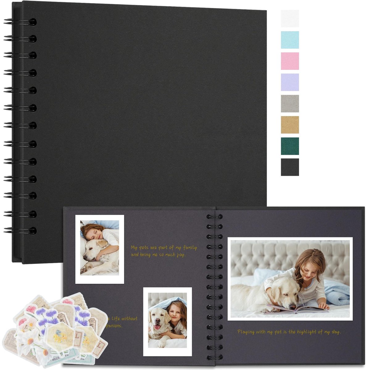 SolidKeus - DIY Scrapbook Fotoalbum met 40 Bladen in Zwart voor Herinneringen