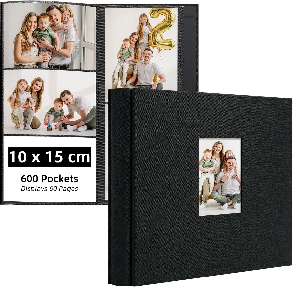SolidKeus - 6x4 Fotoalbum voor 600 Foto's met Stoffen Hoes