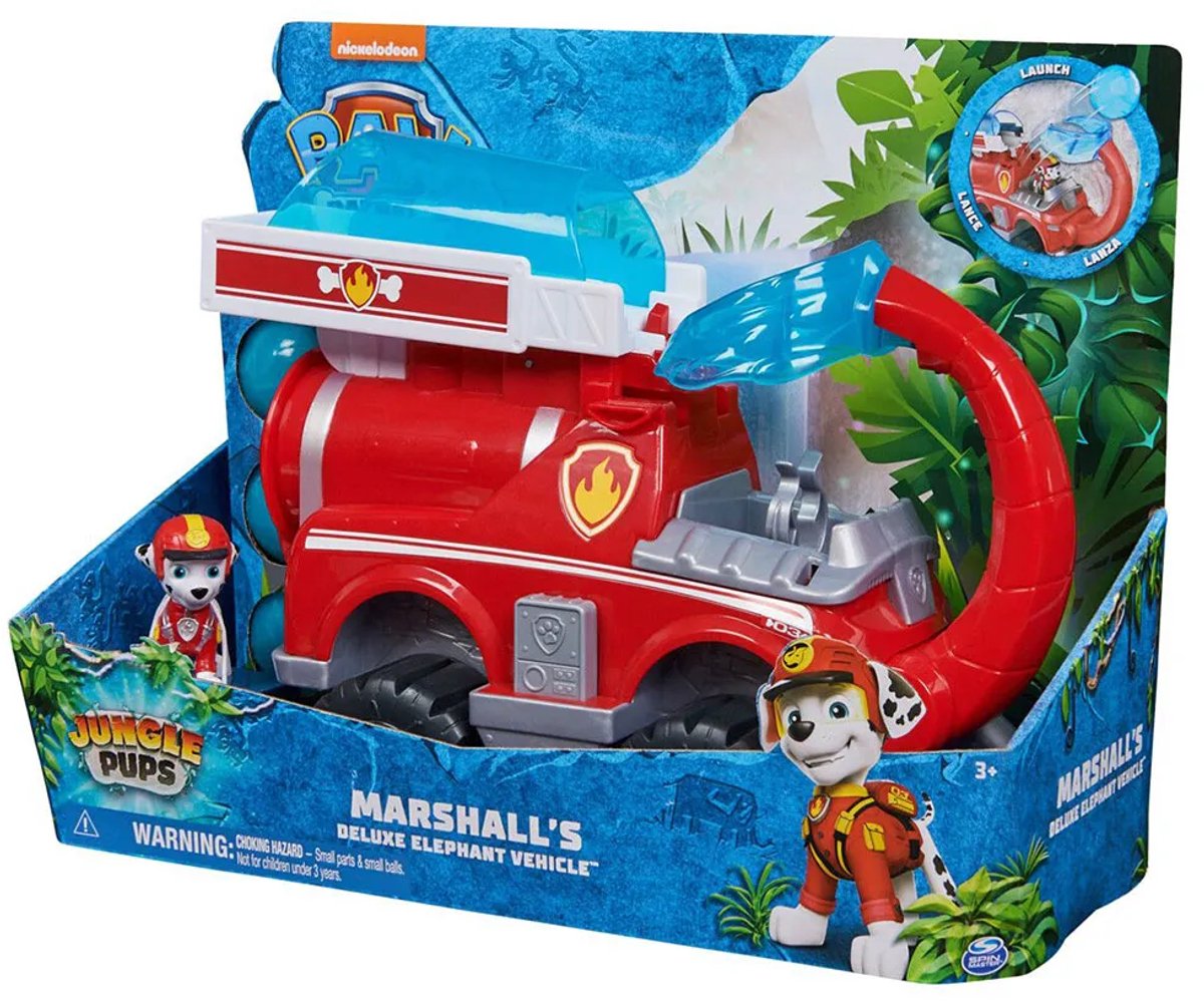 PAW Patrol Jungle Pups - Marshall's Olifant-brandweerwagen met projectielwerper - speelgoedauto met speelfiguur — cadeau in Spellen & Speelgoed - foto 4