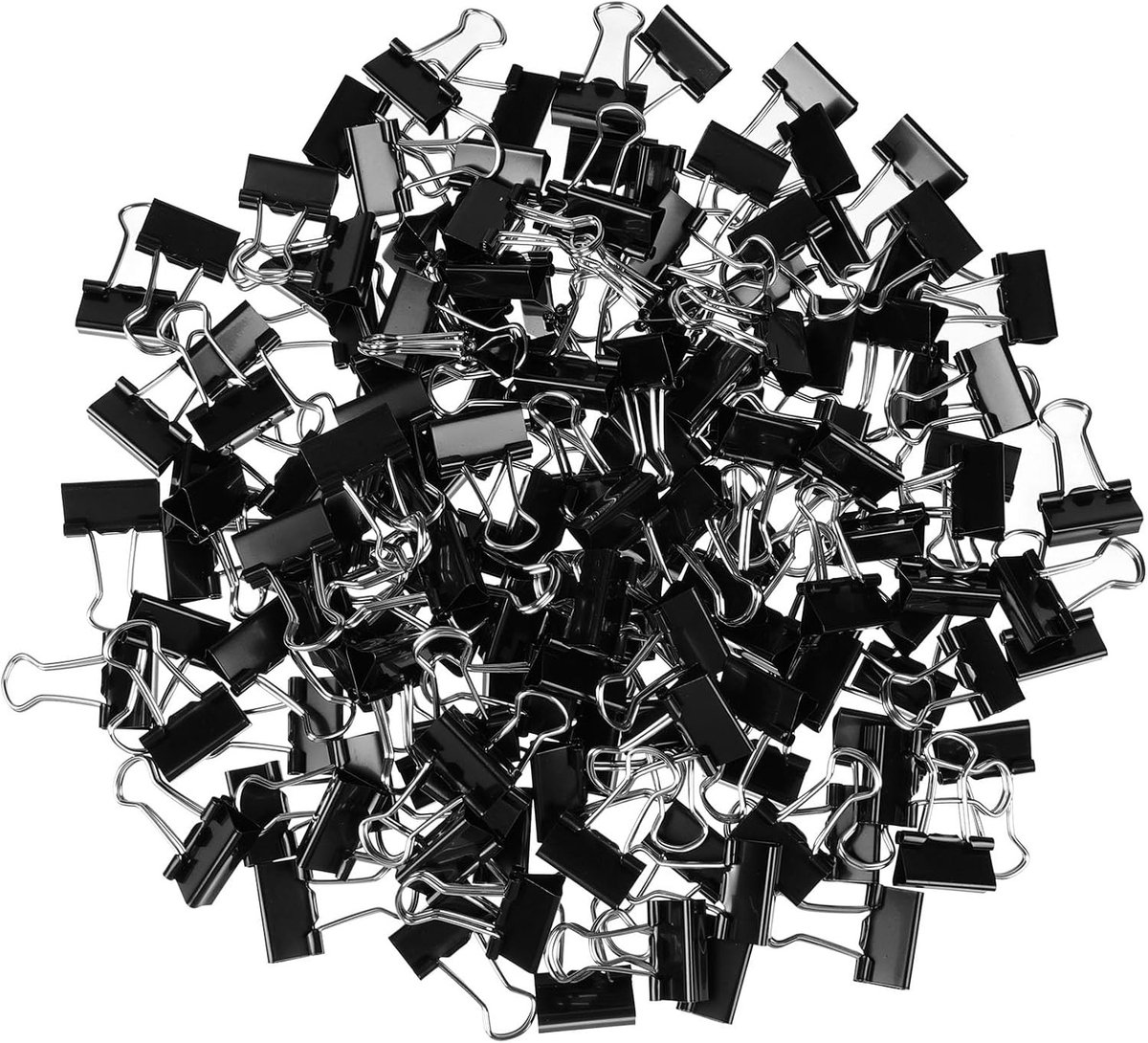150 Stuks Vouwklemmen 15mm - Multifunctionele Metalen Paperclips voor Documenten, Notities en Kantoorbenodigdheden