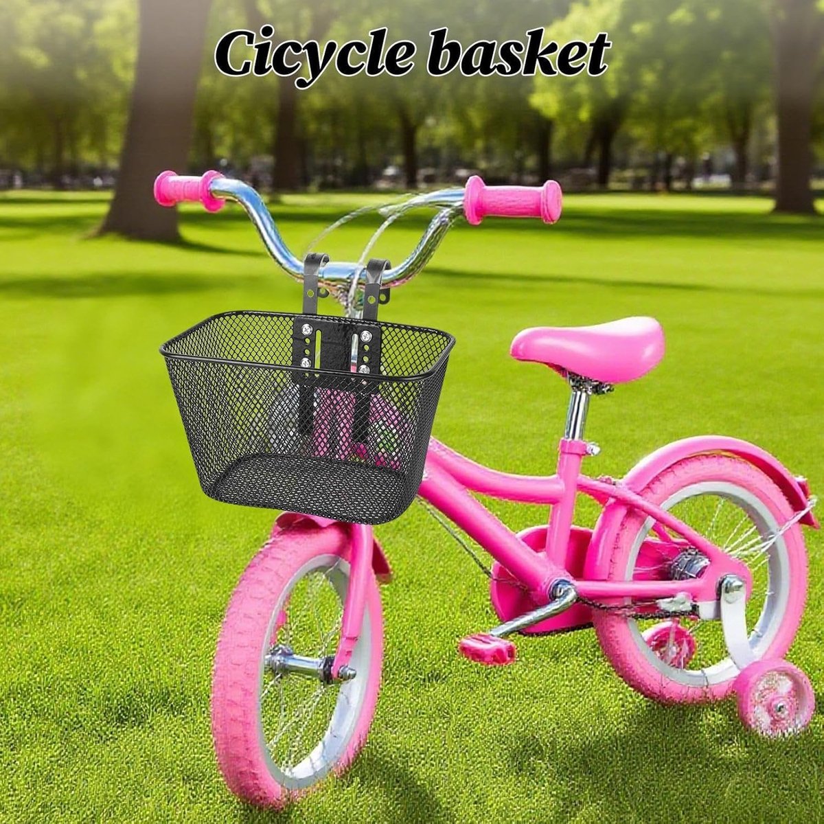 Fietsmand Voorop - Bagagedrager Mand - Dagelijkse Ritten - Roestwerende Coating - 26x17x155 cm - Zwart