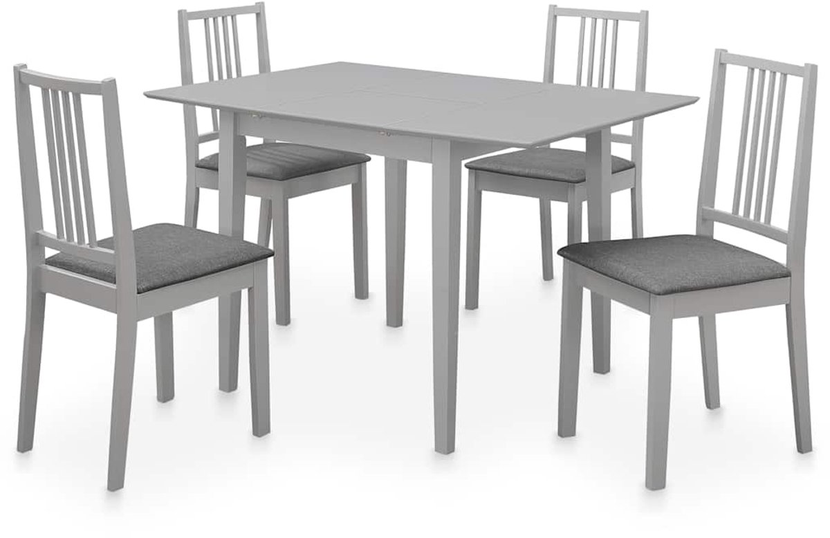 vidaXL - 5-delige - Eethoek - MDF - grijs