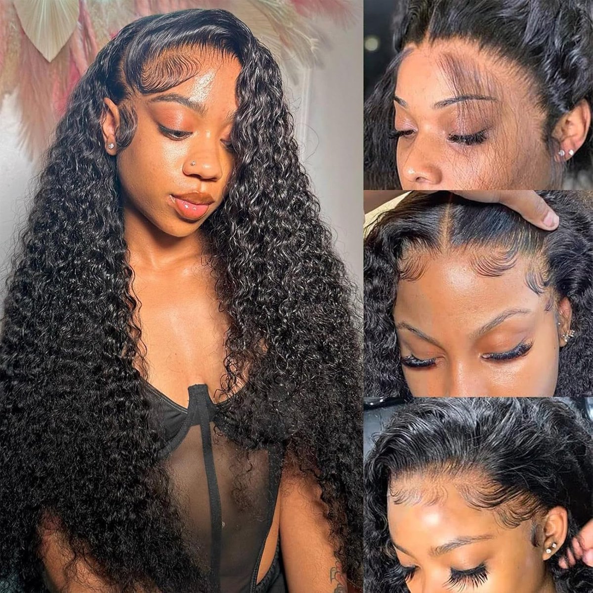 13x4 Curly Lace Front Wigs Human Hair for Black Women Pre Plucked Brazilian Curly Wig with Baby Hair krullende pruik van menselijk haar 16 Inch