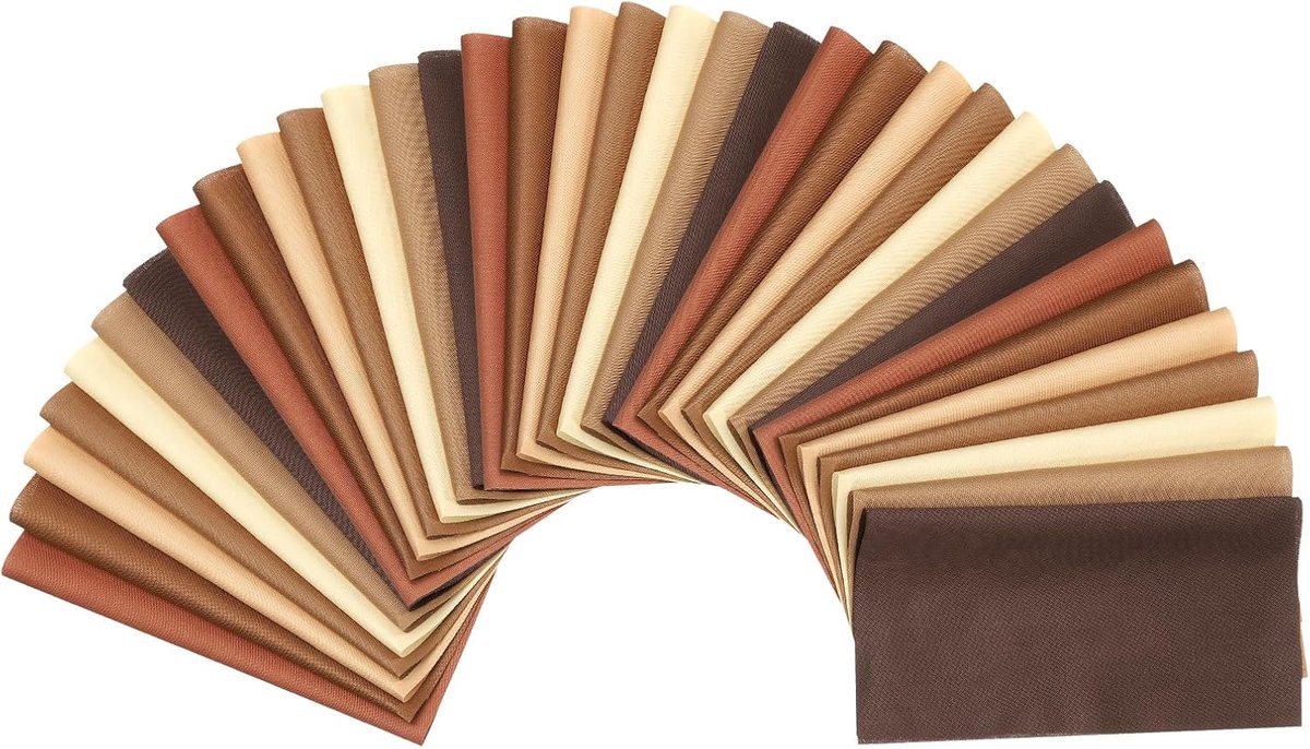 Stofbundels, 35 stuks 25 x 25 cm dikke kwart effen kleur voorgesneden stof vierkanten voor naaien patchwork quilten doe-het-zelf ambachten, bruin