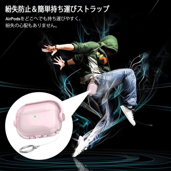 Voor AirPods 4 generatie Case, Cover Airpods 4 - zacht TPU zeer transparant anti-vergelend voor AirPods 4 Case met reinigingsset en schattige ronde gesp, Roze — afbeelding 2