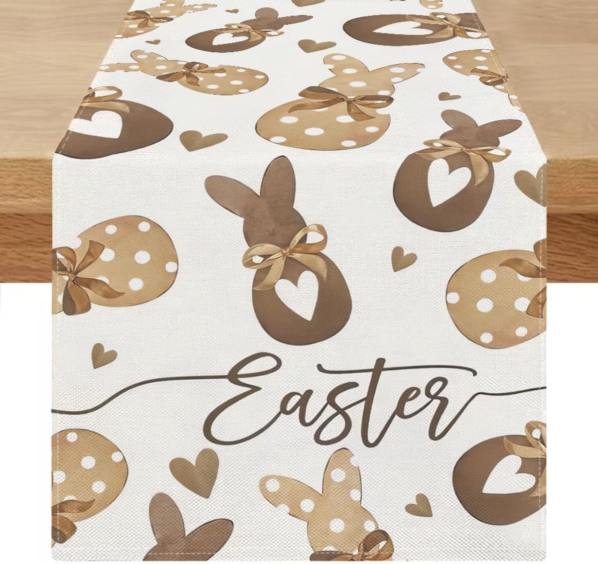 Tafelloper voor Pasen, 40 x 140 cm, linnen tafelloper, wasbaar, tafelkleden, restaurant, Pasen, feest