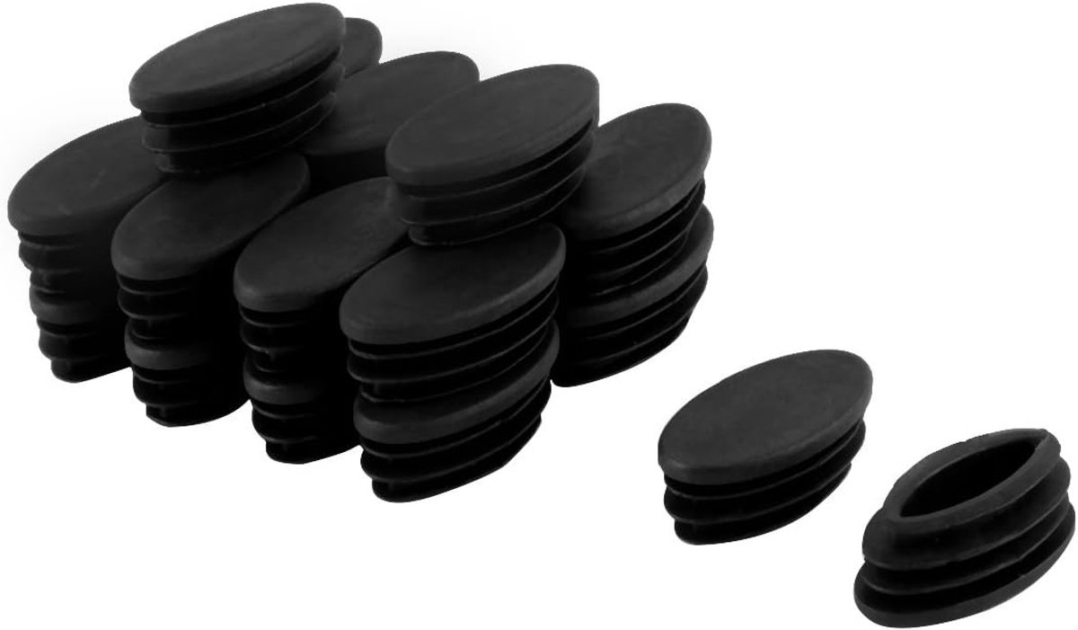 Plastic Tafelstoel Been Voeten Ovale Pijp Buis Insert 20 x 40mm 20 Stuks Zwart