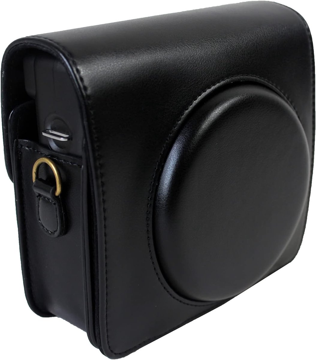 Square SQ6 hoes, beschermhoes voor Fujifilm Instax Square SQ6 Instant Camera, PU lederen compacte hoes met verstelbare schouderriem, Zwart, Beauty Case