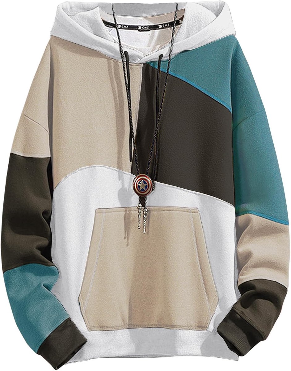 Hoodies Techwear Kleurblok Lange Mouwen Sweatshirts Unisex Lichtgewicht Capuchon Trui Hoodie Pullover