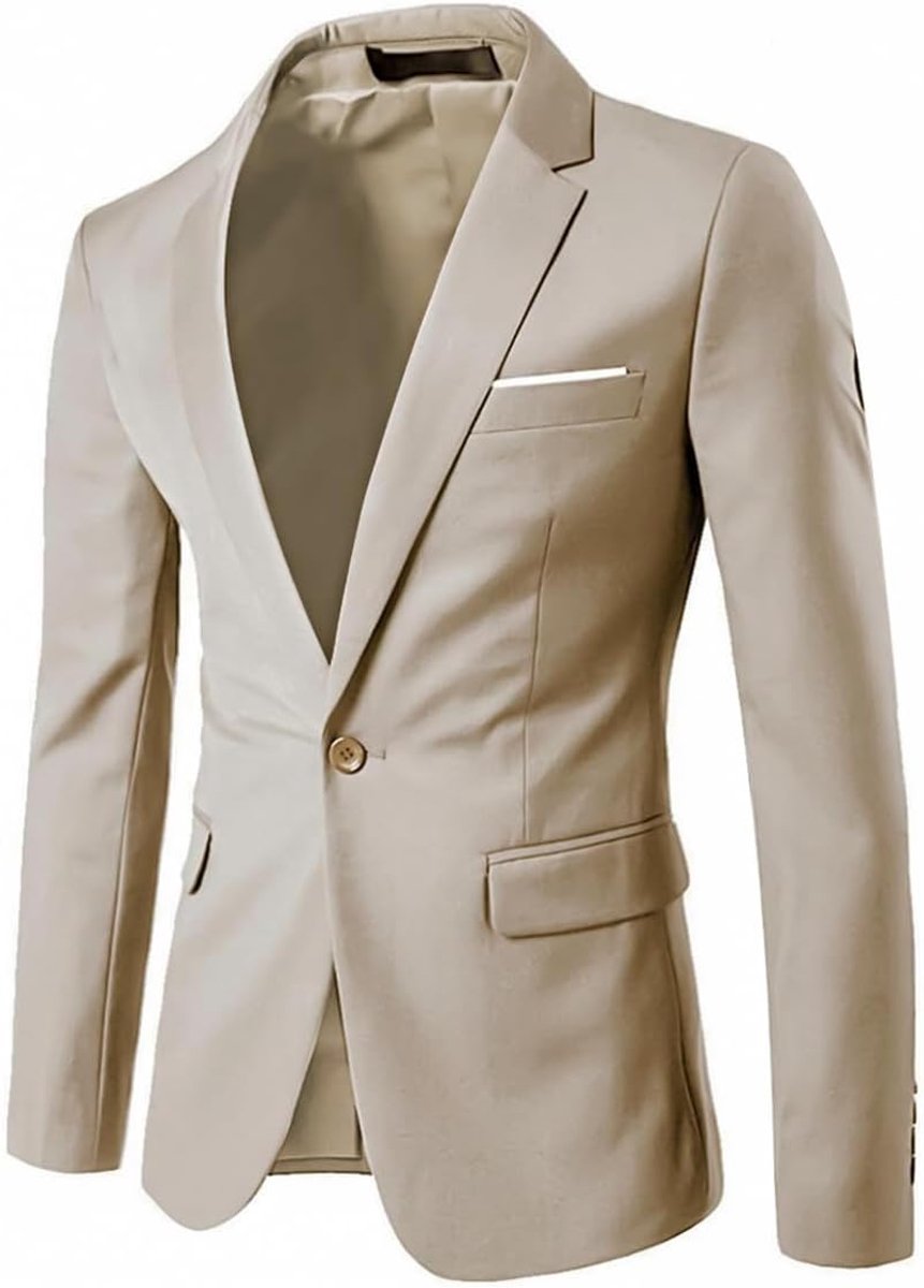 Mannen Casual Blazer Slim Fit Formele Zakelijke Pak Jassen Een Knop Enkele Breasted Sport Jas Smoking Dagelijkse Blazer