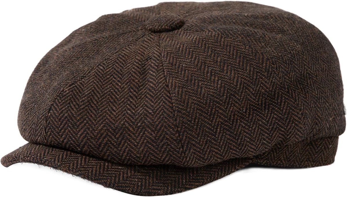 Platte pet, heren, 8 panelen, Peaky visgraat, tweed, retro, platte pet, Gatsby Cap