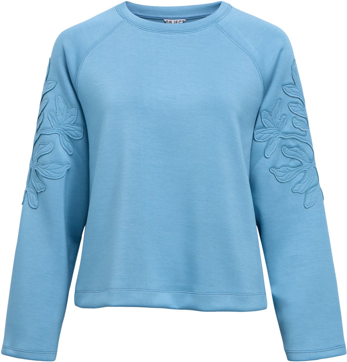 Object Trui Objandrea Re L/s O-neck Emb Sweat N 23049290 Blue Shadow Dames Maat - XS