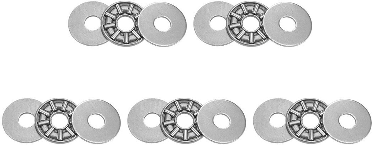 Sourcing map AXK0619 Naaldstoplager met sluitringen, 6 mm, boring 19 OD 2 mm, breedte 5 stuks