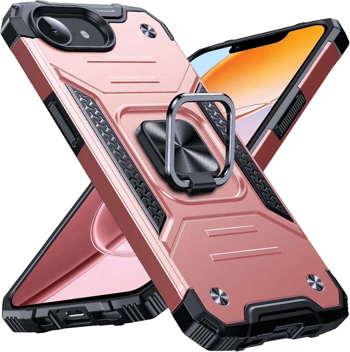 Armor-hoesje voor iPhone 17e/16e met ringhouder en standaard
