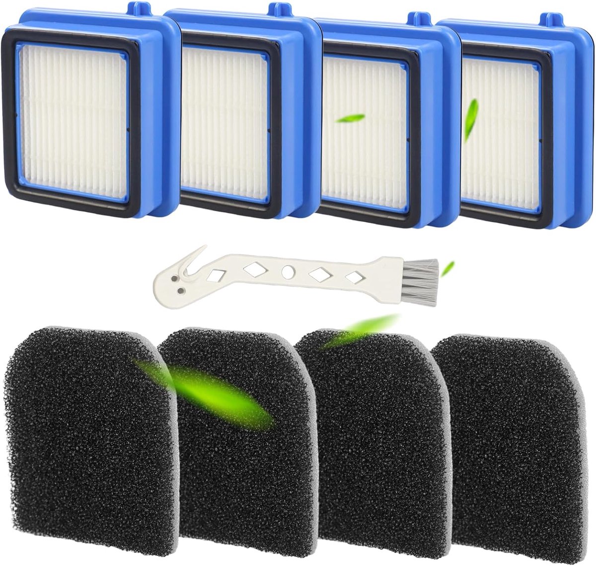 SV 8 stuks QX7 filters voor AEG -filters, accessoireset voor AEG QX6 QX7 QX8-2 ASKW1 stofzuiger, reserveonderdelen, filterset voor AEG met 4 voormotorfilters, 4 hygiënische filters, 1