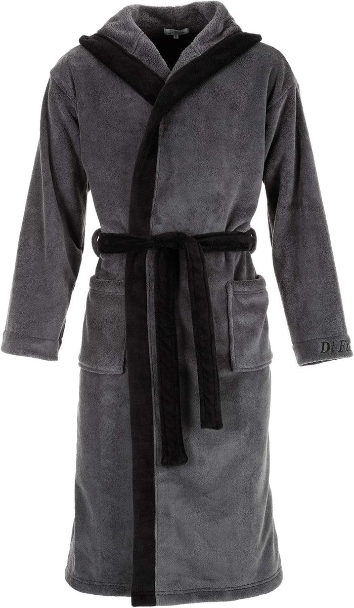 Ficchiano Monza Badjas voor heren, met capuchon, wollige ochtendjas, nachtkleding van luxe microvezel, kimono met keuze uit kleuren en maten S - 5XL, badjas, Oeko-Tex Standard 100