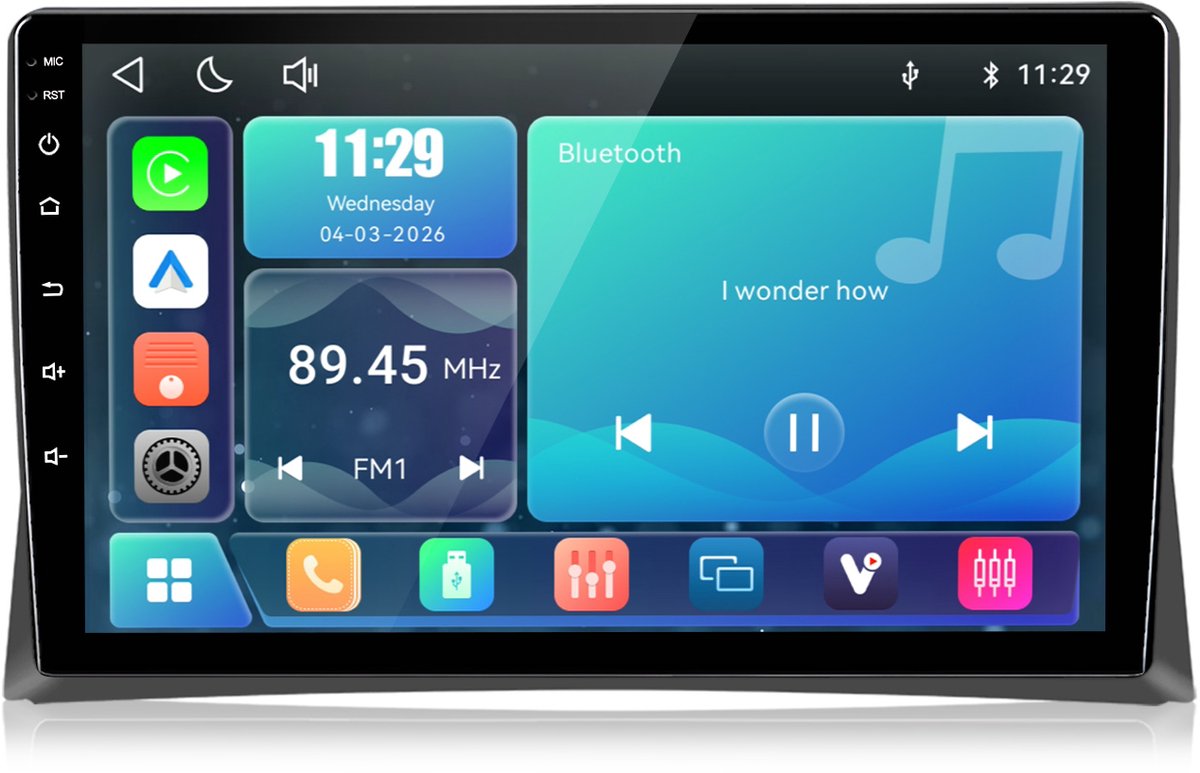 Cestovet Autoradio - Geschikt Voor VW Volkswagen T5 Multivan 2003 t/m 2015 - Carplay & Android Auto - 2GB+64GB - GPS Navigatie Bluetooth WIFI