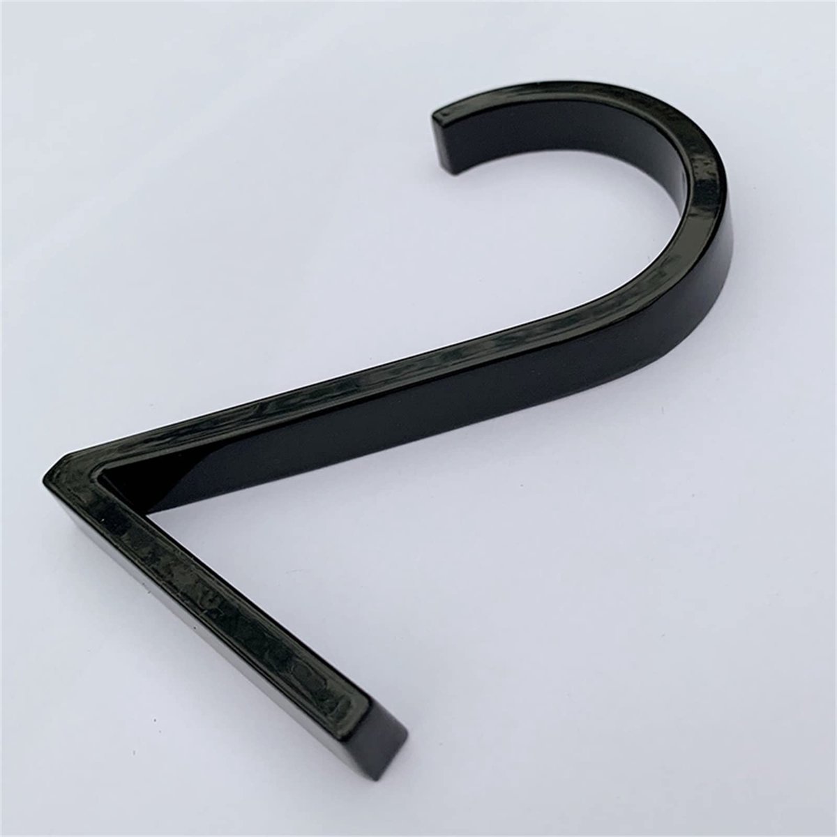 Elzusha - 3D Floating Huisnummer Plaat 0-9 Letters AB Zwart Zink 125mm