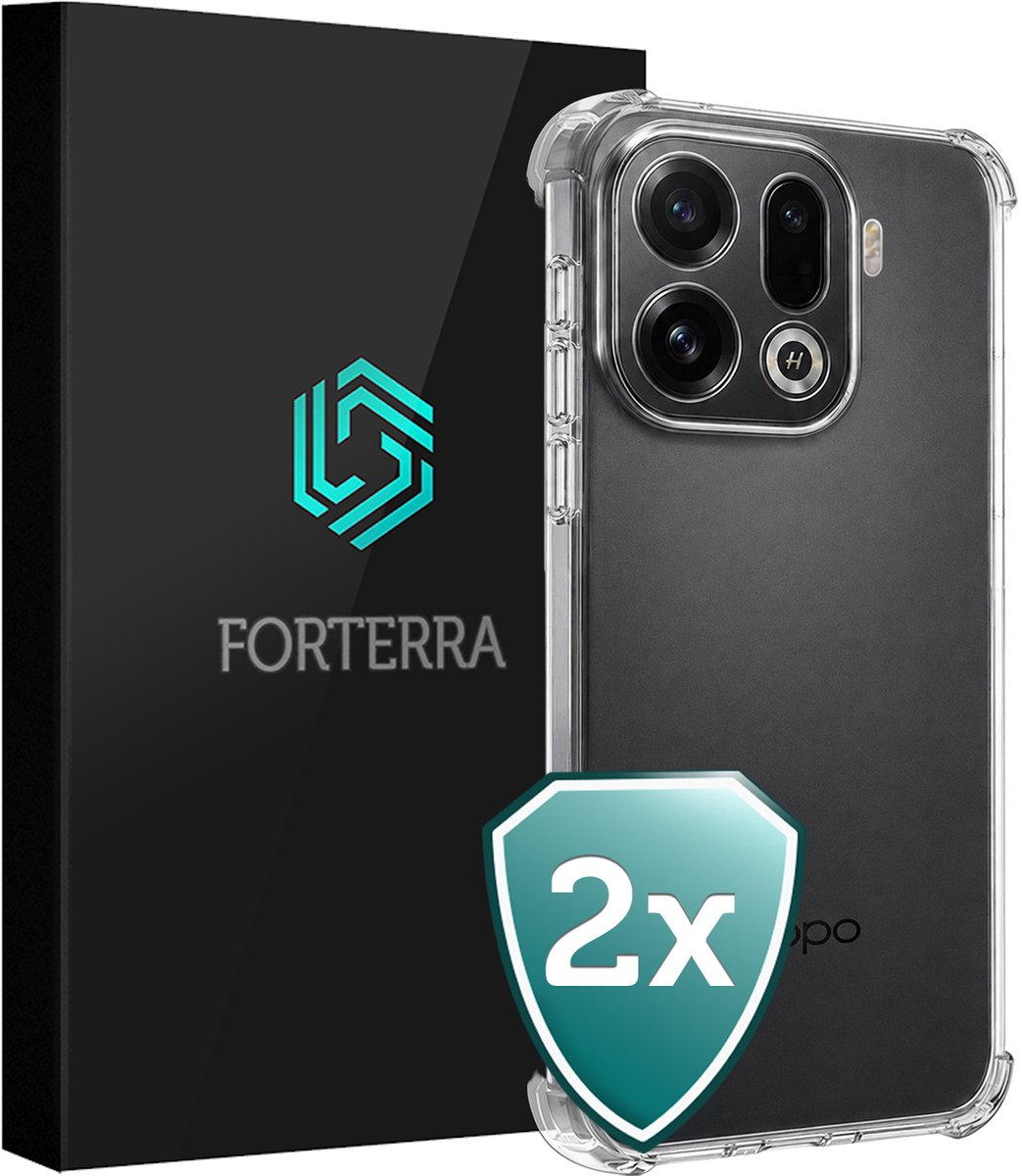 Hoesje 2 Stuks - Geschikt voor OPPO Find X9 Pro - Sterk & Shockproof - Back Cover - Siliconen Case - Telefoon Hoes Shock Proof - Transparant
