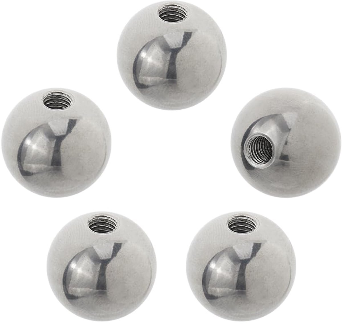 5 stuks M6 x 22 mm kogelmoerknop binnendraad kogelmoerdoppen zilver vervanging chroomstalen kogels schroefdoppen ronde lampdecoratie voor verlichtingsmachines DIY