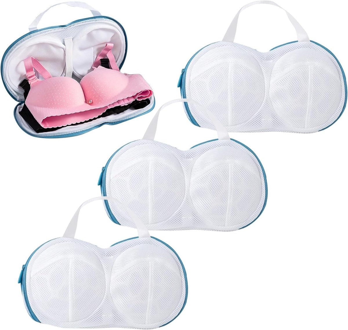 3 Stuks Wasnet voor Beha en Ondergoed - Waszak met Net - Laundry Bag