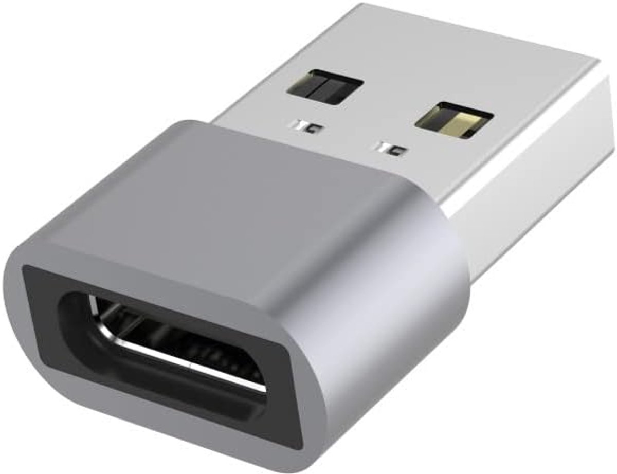 Adapter USB-C naar USB 2.0 A, bus naar stekker, 480 Mbit/s, aluminium, kleur: space-grijs