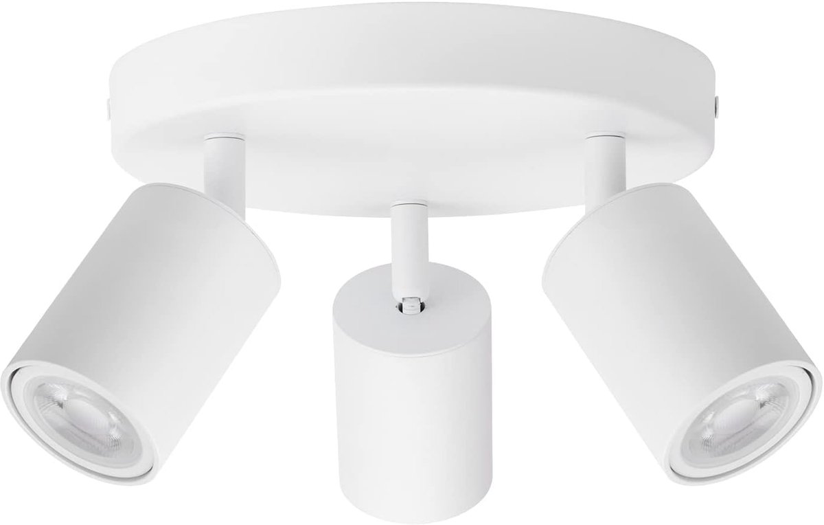 GU10 Plafondspot, 3 spots, verstelbaar, draaibaar, moderne plafondlamp voor keuken, slaapkamer, woonkamer, hal, gloeilamp niet inbegrepen