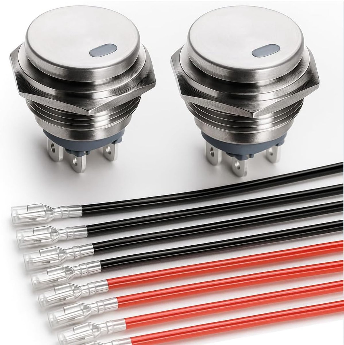 Roestvrij Staal 12-24V/15A Waterdichte Ronde Rocker Schakelaar 22mm Groene LED Verlicht AAN/UIT 4-Pins Verlichte Tuimelschakelaar