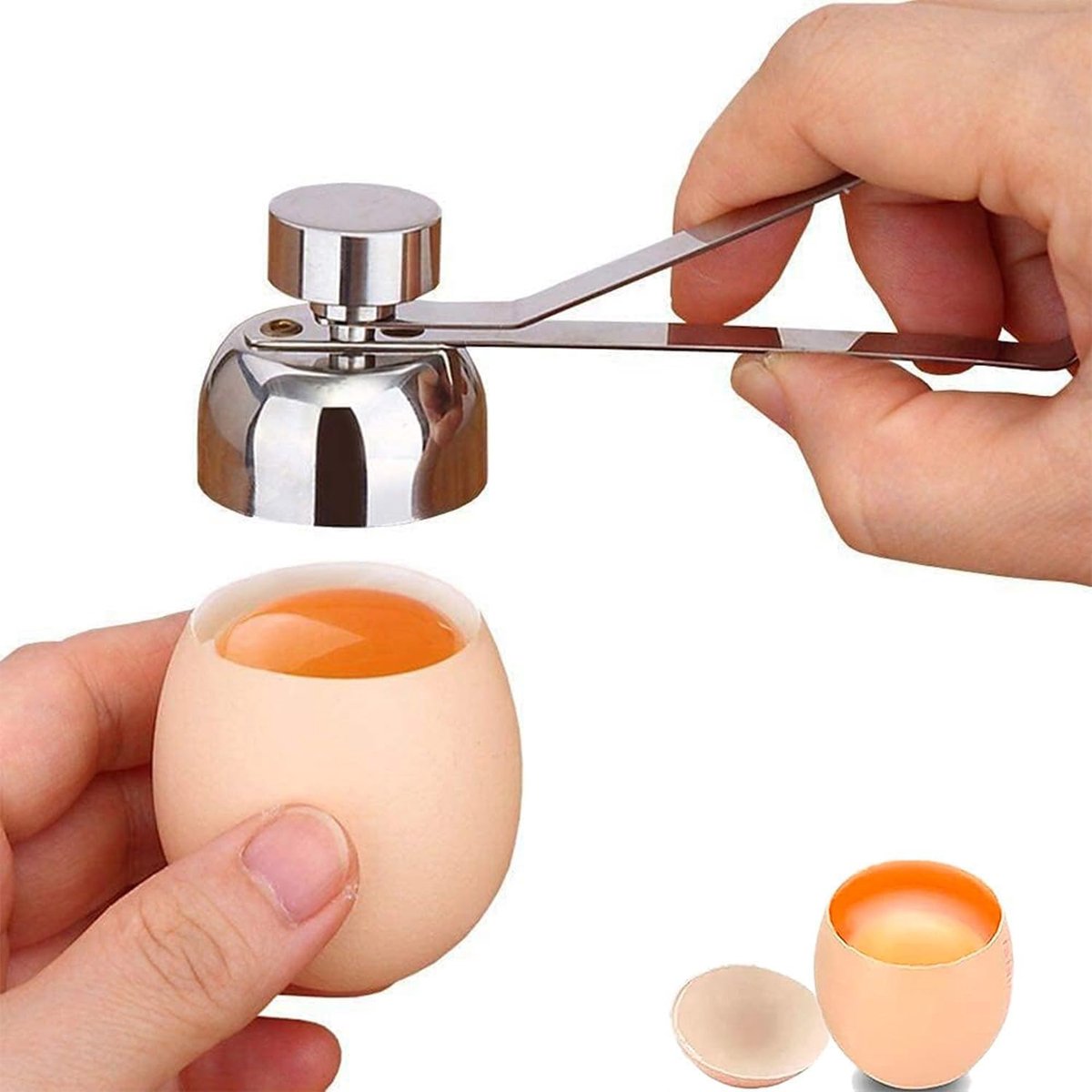 Opener, Eieropener, Roestvrij Staal Eierschaal, Cutter Handheld Ei Cracker Tool Eieren Separator Cracker voor Rauw, Zacht Hard Gekookt Ei