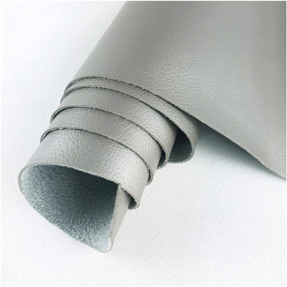 Wangk Kunstleer Kunstleer Kunstleer Kunstleer Kunstleer Kunstleer Kunstleer Materiaal Kleding Dressmaking Bekleding Faux Lederen Jurk Maken Kleding -Zilver 1.38x4m