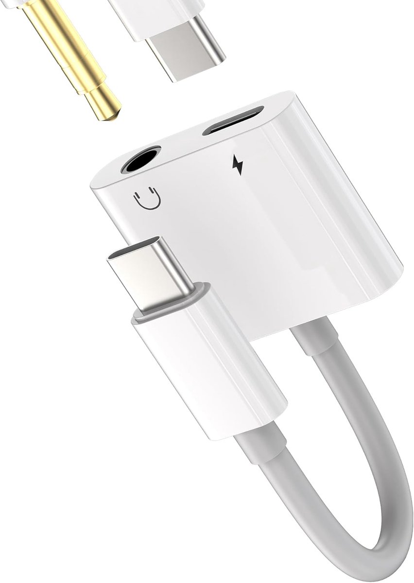 C Adapter naar 3,5 mm hoofdtelefoon (2 in 1) Type-C oplaadkabel Splitter voor auto DAC Audio kabel AUX hoofdtelefoonjack voor iPhone15 Headset Oplaadaansluiting voor iPad compatibel voor Samsung