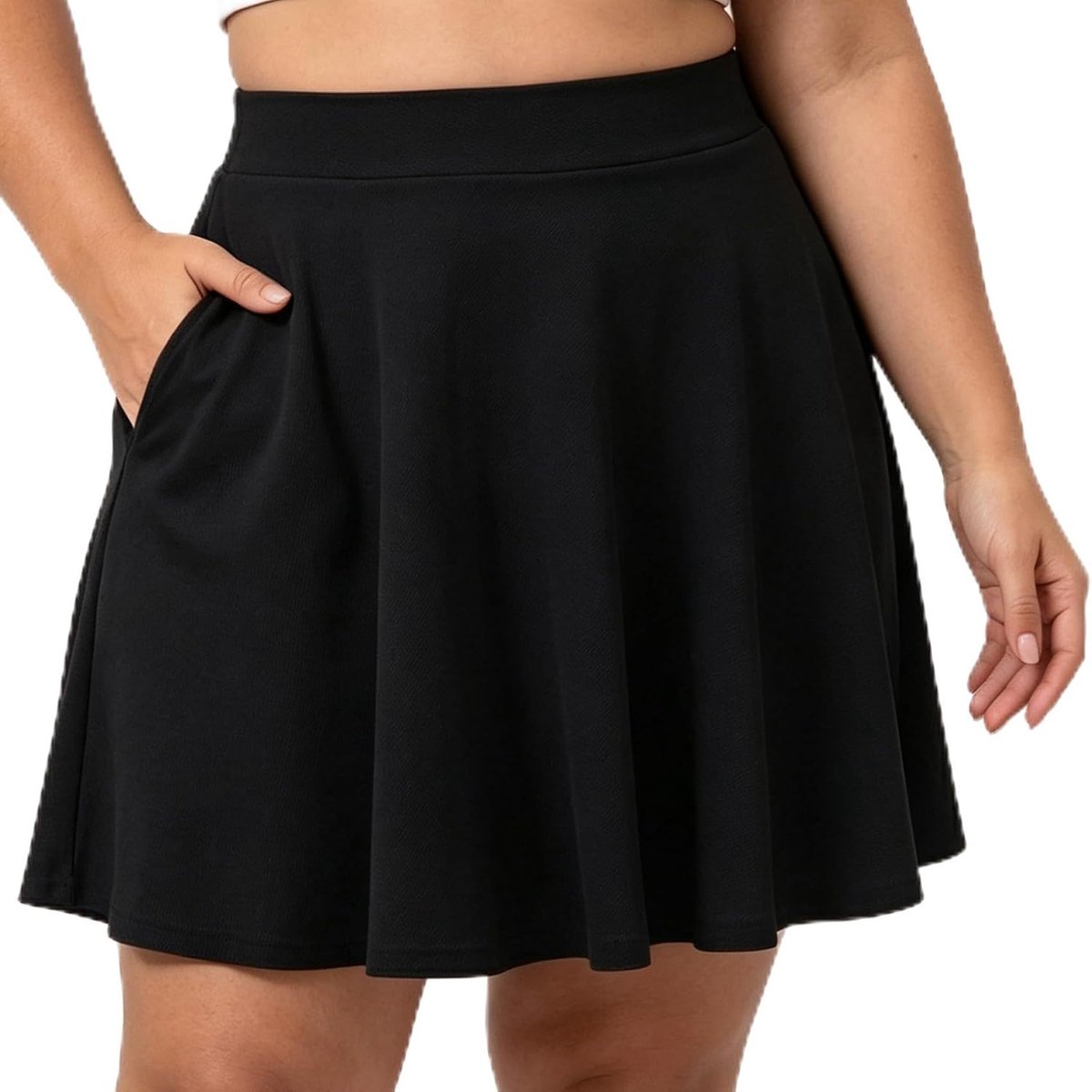 Elegante rok met broek, basic, hoge taille, broekrok voor dames, A-lijn, mini-skaterrok, grote maten