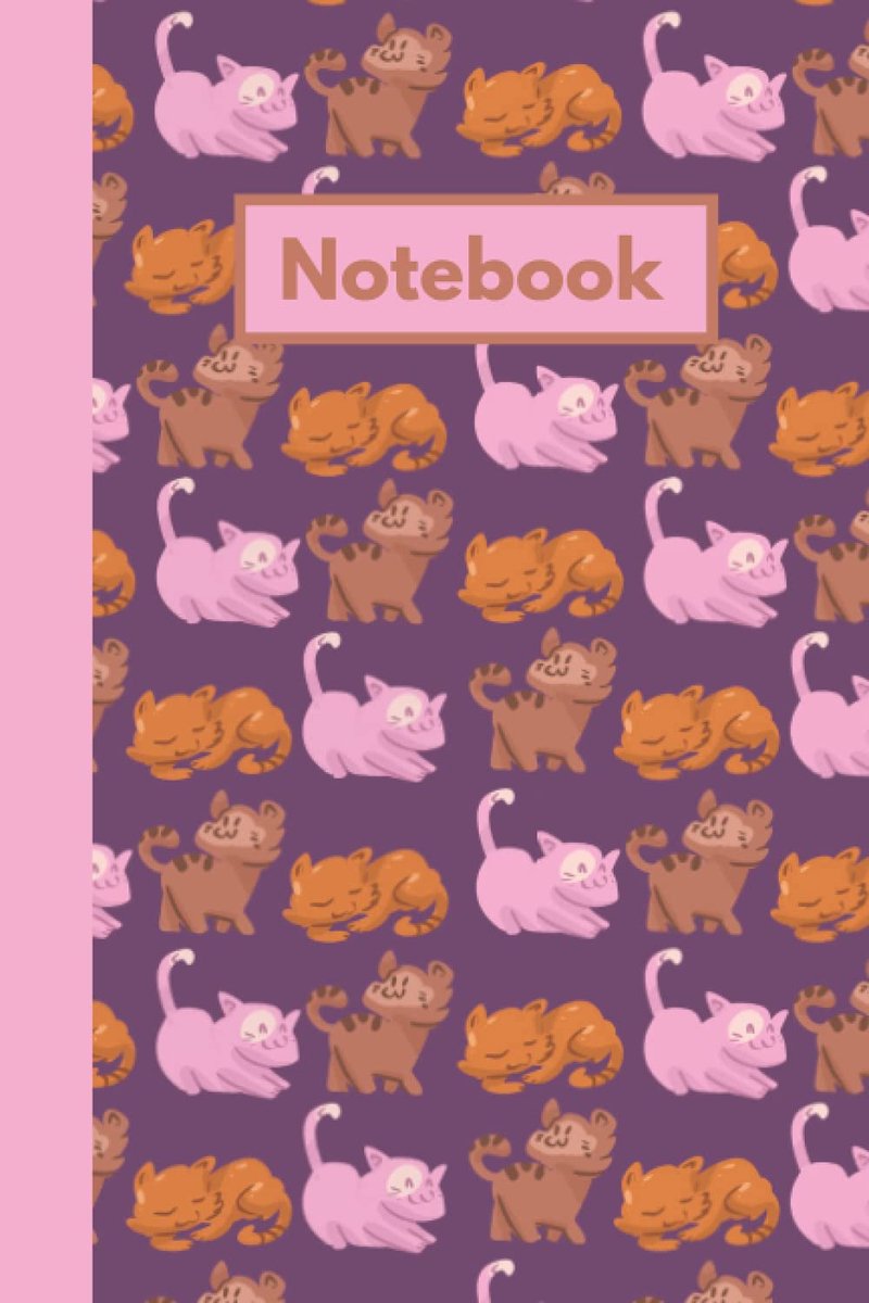Kitten Notebook: Patterned Cartoon Cat Themed Composition Lined Journal, Ideal for Pet Owners or Feline Fanatics. Can Be use as a kitty Owners Log or A Cat Lovers Journal!