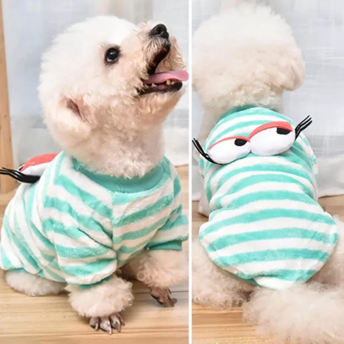 Herfst Winter Huisdier Sweater Thuis Draag Grote Ogen Hondenkleding Huisdier Gestreept Shirt Corduroy Puppy Kat Warme Hoodie Klein, Medium en Grote Honden Of Katten Halloween