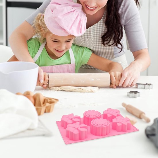 6 Stuks Siliconen Zeepvorm, Praktische Gietvorm voor Zeep - Chocolade en Cake, Herbruikbare Bakvorm Van Siliconen, Ideaal voor Doe-het-zelf Zeepmaken en Desserts — afbeelding 5