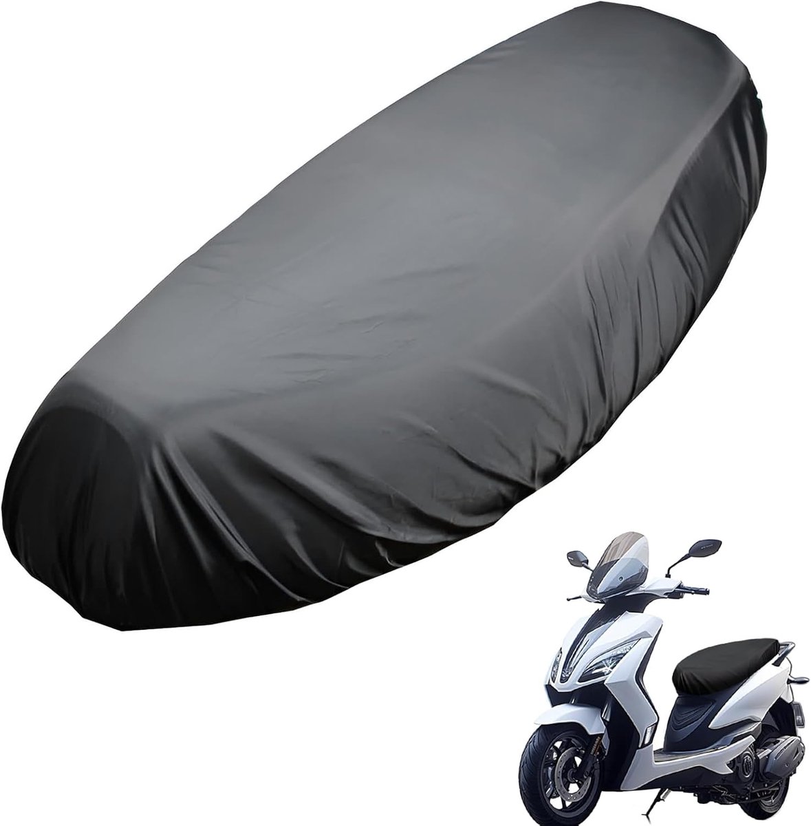 Zitkussen, waterdichte stoelhoezen, universele motorstoelhoes, bromfiets-accessoires, motorstoelhoes, Oxford-doek + PU-doek, voor buiten, waterdicht, regen, stof, uv-bescherming