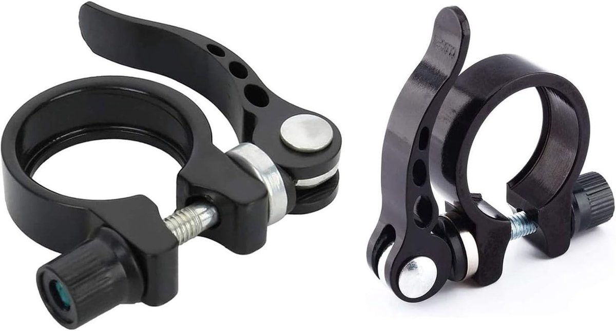 Zadelpenklem met snelontgrendeling, compatibel met 27,2/28,6 mm, lichte en robuuste legering, eenvoudige installatie voor mountainbike/racefiets, zwart