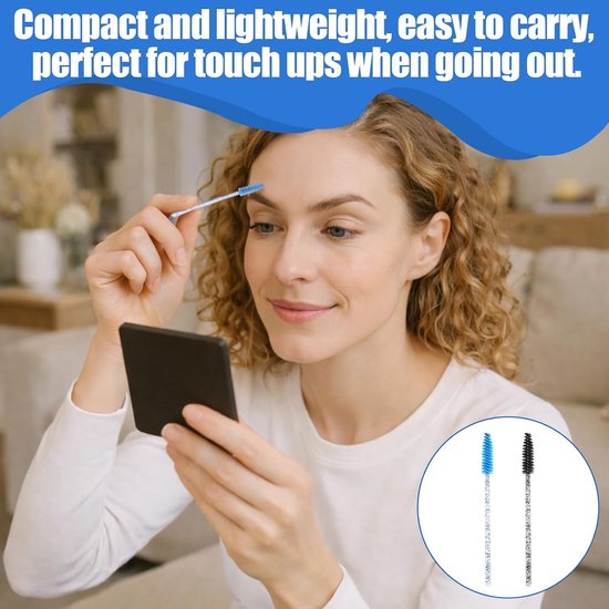 200 stuks wegwerp-wimperborstels, wimperverlengingsborstel & wenkbrauwapplicator, mascara-staafjes met kristallen greep, multifunctioneel make-upgereedschap — afbeelding 4
